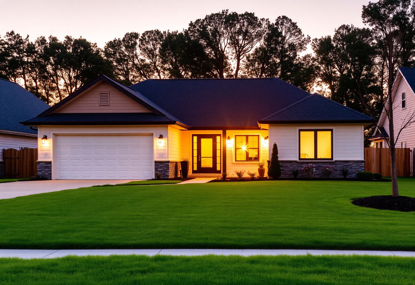 Beautiful home at sunset